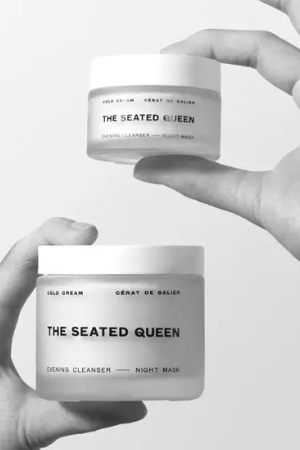 jars of the seated queen's evening cleanser